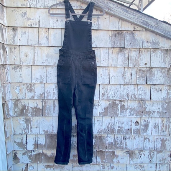 Madewell Cross Back Black Denim Overalls - Picture 2 of 8